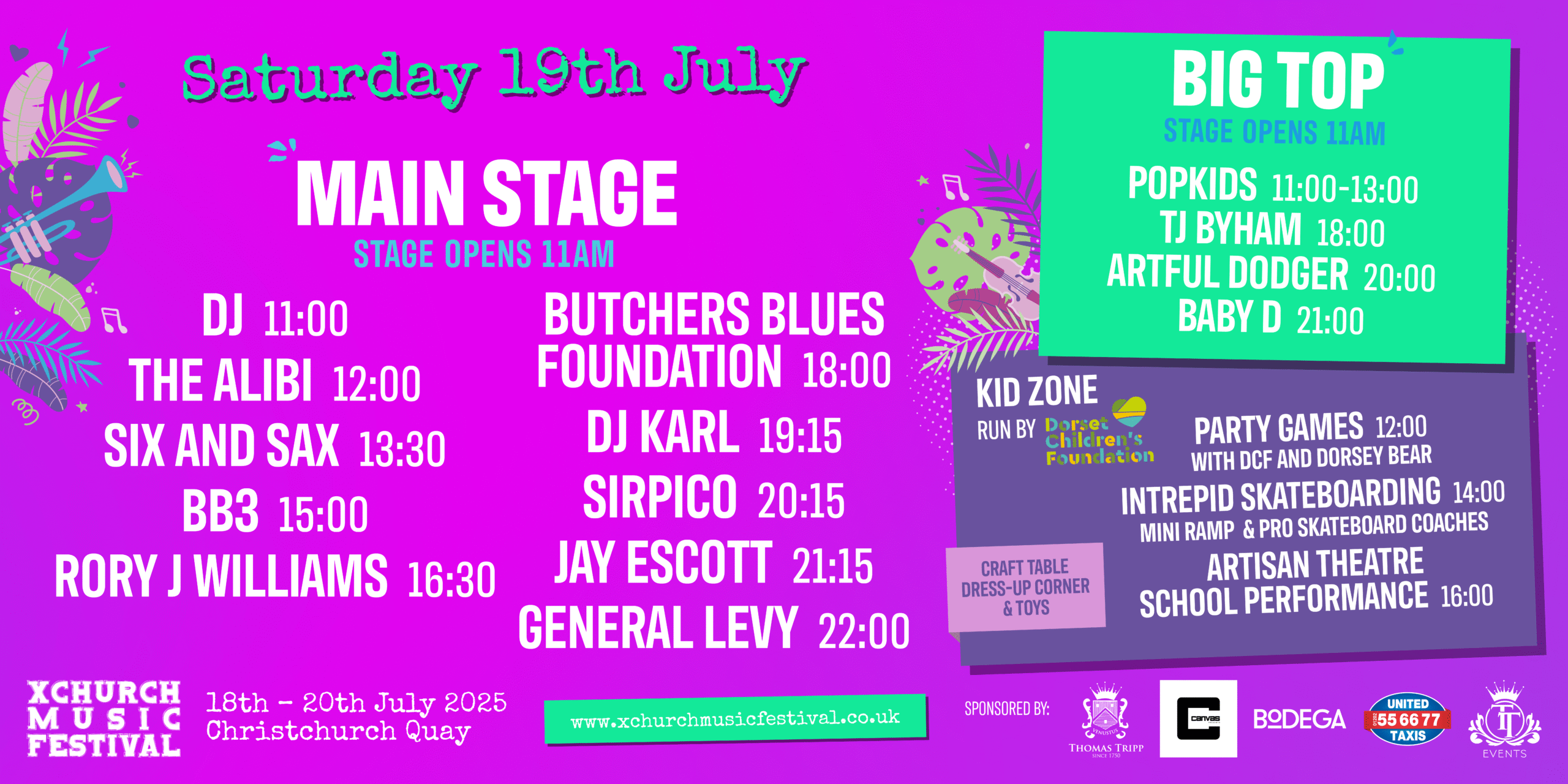 XMF Big Screen LINEUP - SATURDAY